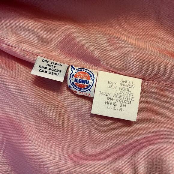 Diane Von Furstenberg Women’s Vintage Wool Blazer Union Made In USA Pink Size 12 - Picture 9 of 10